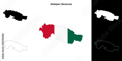 Jilotepec municipality (Veracruz) outline map set