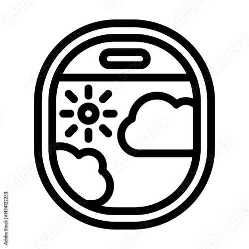 a series of icons containing holiday activities, travel, views, souvenirs and goods