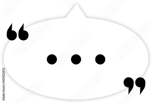 Message icon. Quote speech bubble. Chat comment sign. Speech bubble symbol. Quotation marks. Classic message icon. Vector illustration