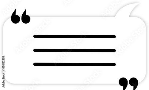 Message icon. Quote speech bubble. Chat comment sign. Speech bubble symbol. Quotation marks. Classic message icon. Vector illustration