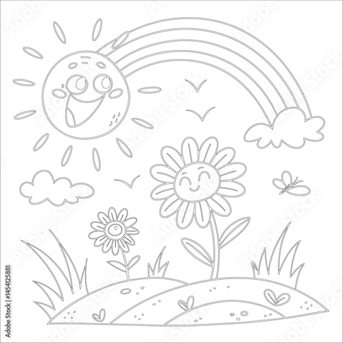 Cute Hand Drawn Kawaii Coloring Book Art