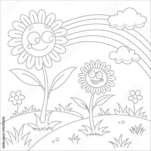 Cute Hand Drawn Kawaii Coloring Book Art