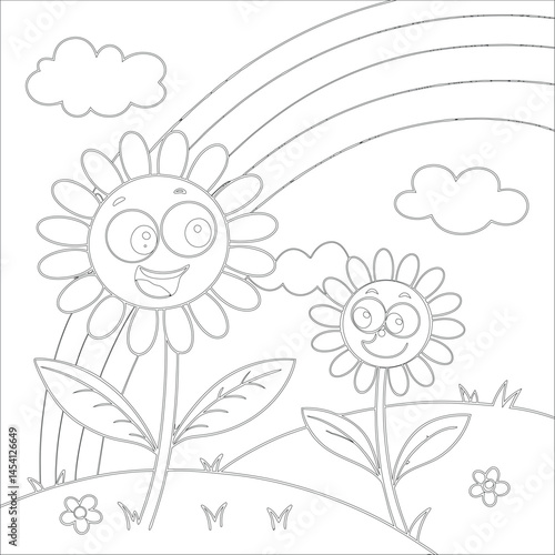 Cute Hand Drawn Kawaii Coloring Book Art