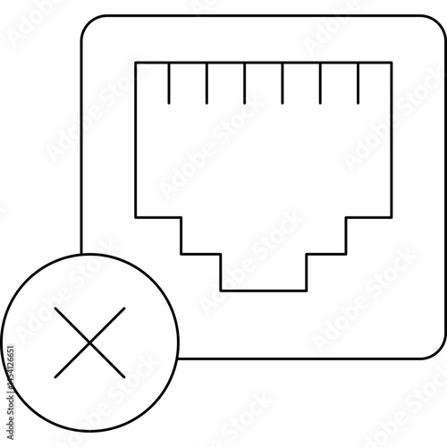 Ethernet icon single vector illustration