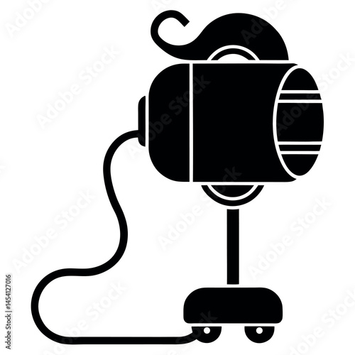 Clean ventilator silhouette for hospital use – medical life support icon