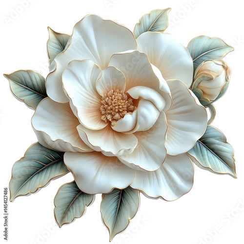 Detailed white flower design