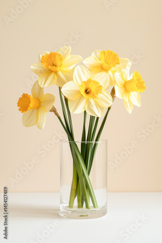 Wallpaper Mural A vibrant bouquet of yellow daffodils in a clear glass vase, brightening the room. Torontodigital.ca