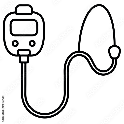 Silhouette vector of a hospital ventilator – solid black medical device on white