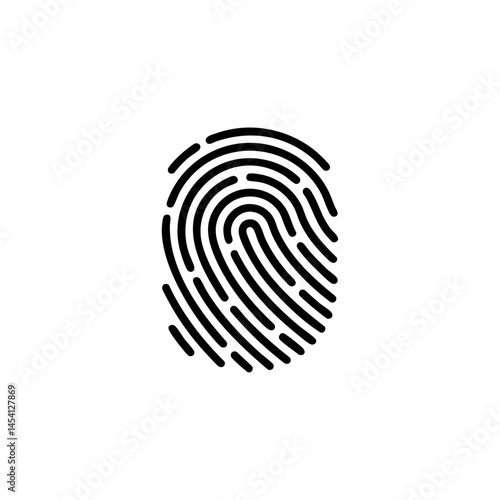 Fingerprint icon logo flat vector design