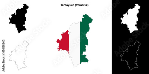 Tantoyuca municipality (Veracruz) outline map set