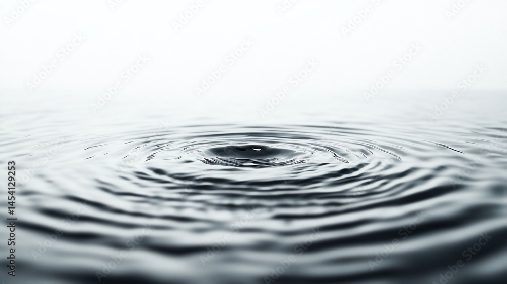 Fototapeta premium Close-up view of water ripples radiating outward.