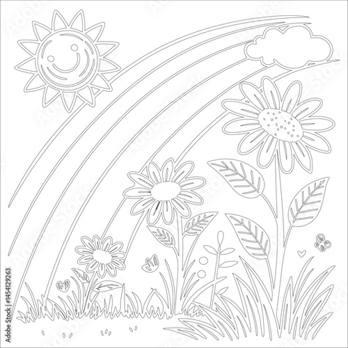 Cute Hand Drawn Kawaii Coloring Book Art