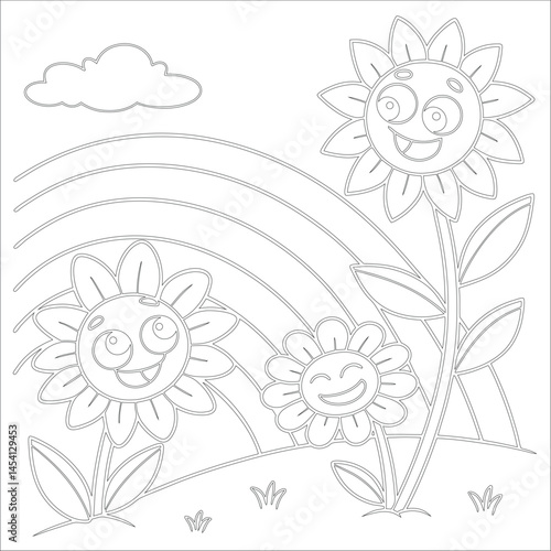 Cute Hand Drawn Kawaii Coloring Book Art