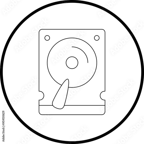 Hard disk icon single vector illustration