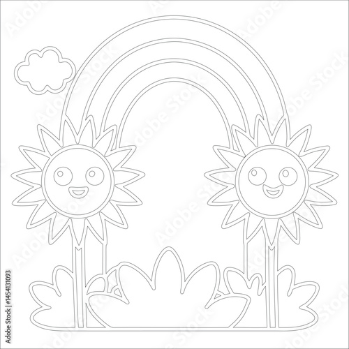 Cute Hand Drawn Kawaii Coloring Book Art