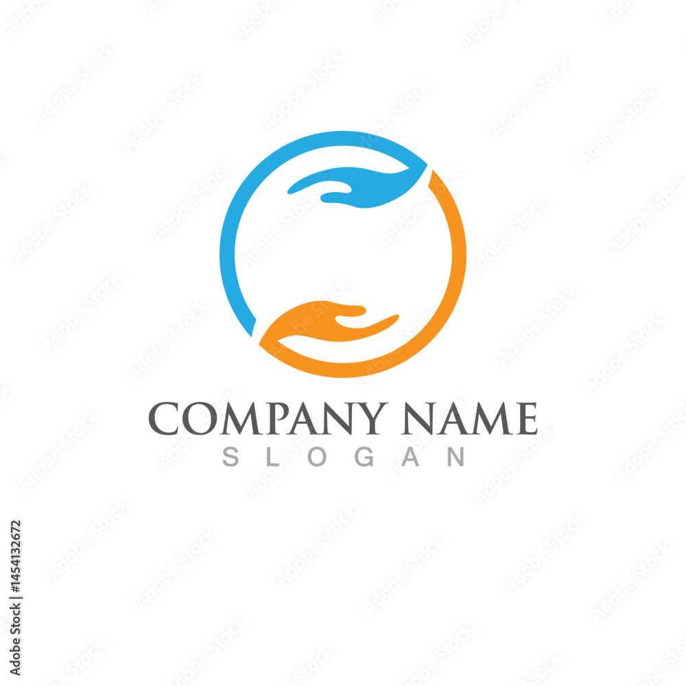 Fototapeta premium Hand hope logo and symbol vector