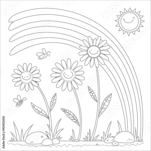 Cute Hand Drawn Kawaii Coloring Book Art