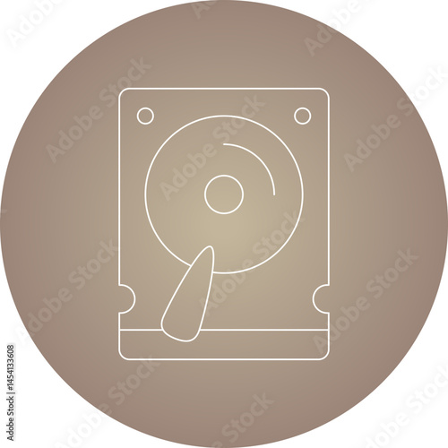 Hard disk icon single vector illustration