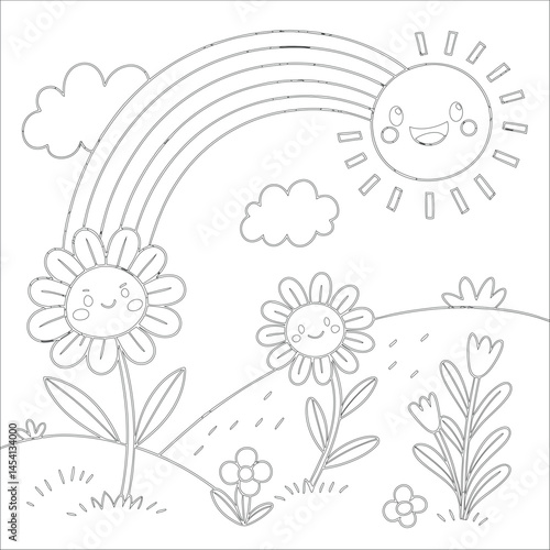 Cute Hand Drawn Kawaii Coloring Book Art