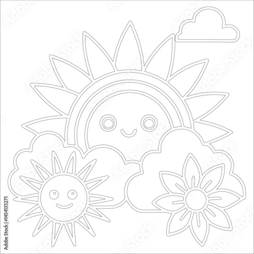 Cute Hand Drawn Kawaii Coloring Book Art