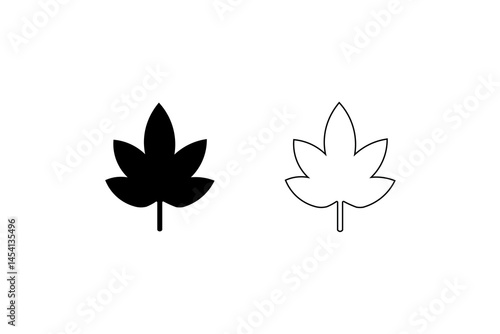 maple leaf silhoutte on white background