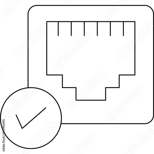 Ethernet cable icon single vector illustration