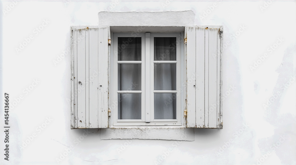 Fototapeta premium white window Isolated on White Background.