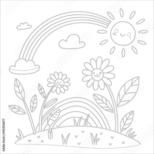 Cute Hand Drawn Kawaii Coloring Book Art