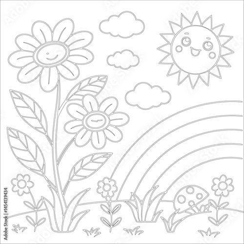 Cute Hand Drawn Kawaii Coloring Book Art
