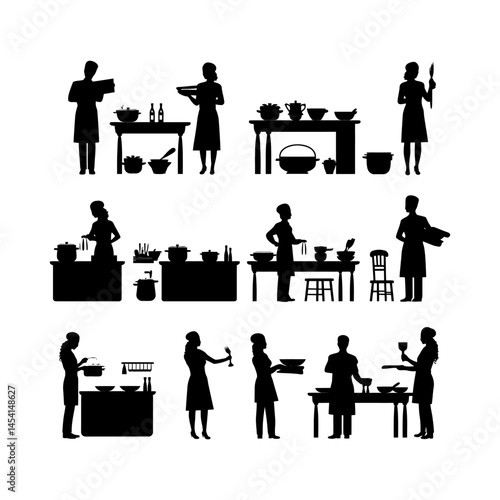 Kitchen Authority Silhouette Set Clipart