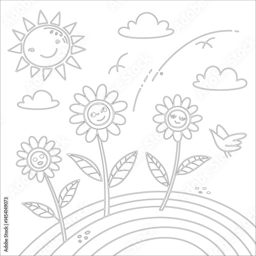 Cute Hand Drawn Kawaii Coloring Book Art