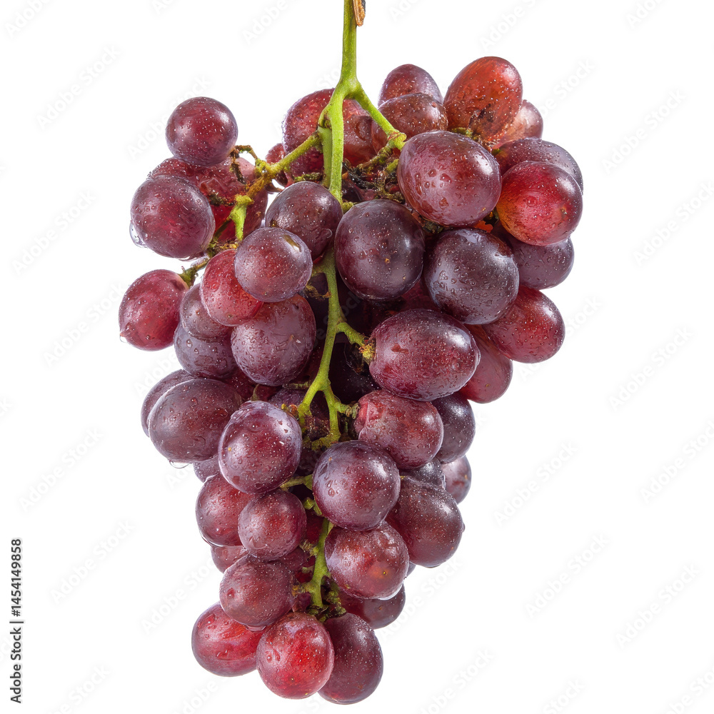 A Vibrant Bunch of Red Globe Grapes Freshly Picked and Displayed A Vibrant Bunch of Red Globe Grapes Freshly Picked and Displayed