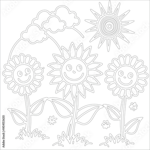 Cute Hand Drawn Kawaii Coloring Book Art