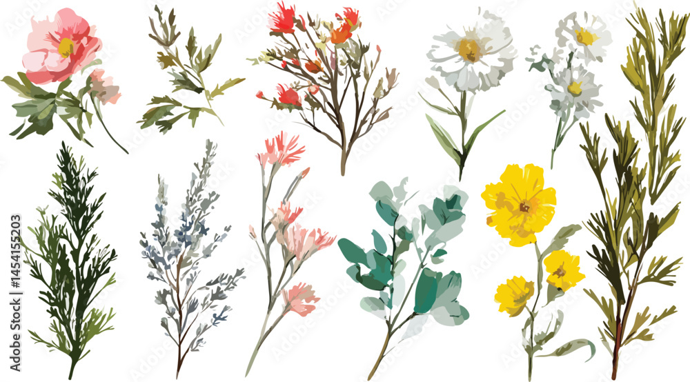 Floral background pattern illustration floral bouquet collection with watercolor
Floral background pattern illustration floral bouquet collection with watercolor