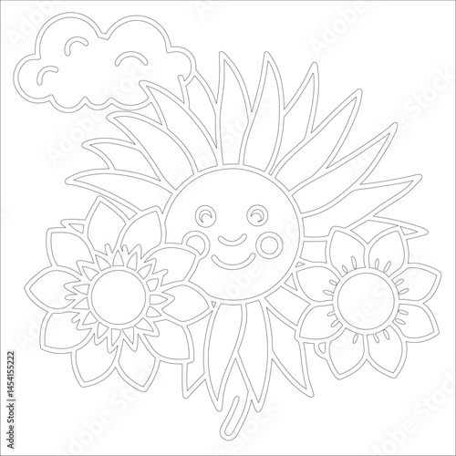Cute Hand Drawn Kawaii Coloring Book Art