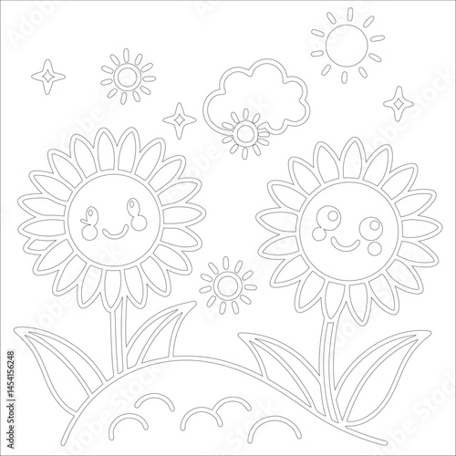 Cute Hand Drawn Kawaii Coloring Book Art
