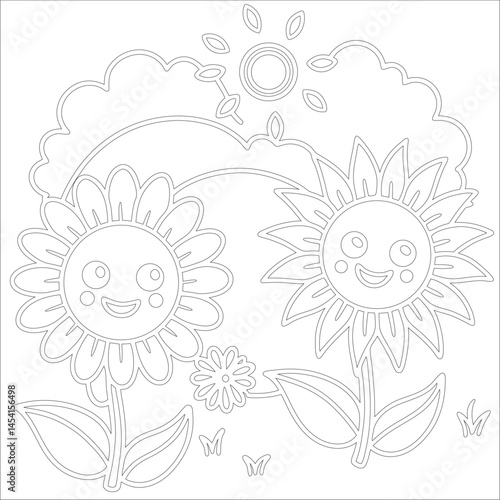 Cute Hand Drawn Kawaii Coloring Book Art