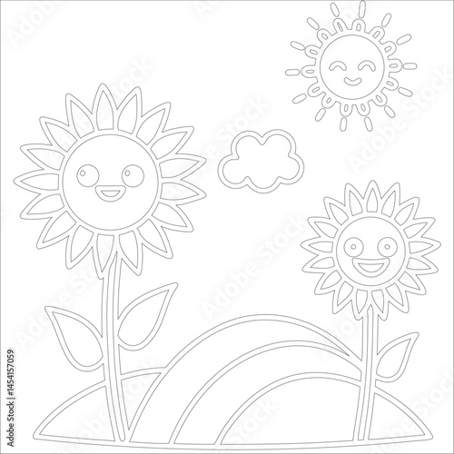 Cute Hand Drawn Kawaii Coloring Book Art