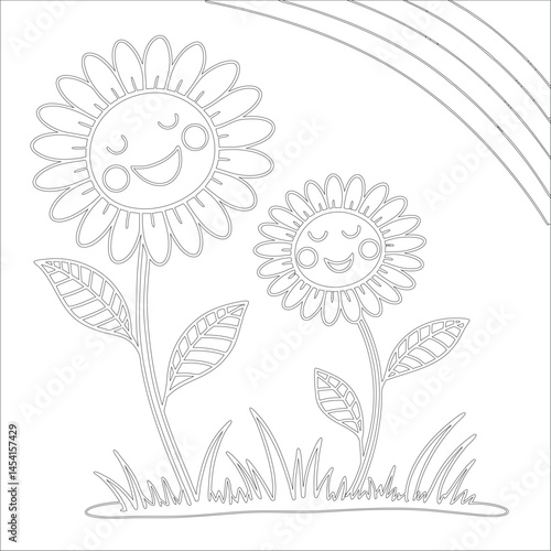 Cute Hand Drawn Kawaii Coloring Book Art