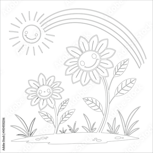 Cute Hand Drawn Kawaii Coloring Book Art