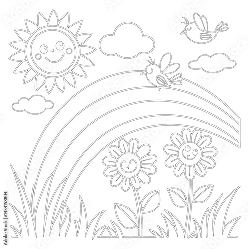 Cute Hand Drawn Kawaii Coloring Book Art
