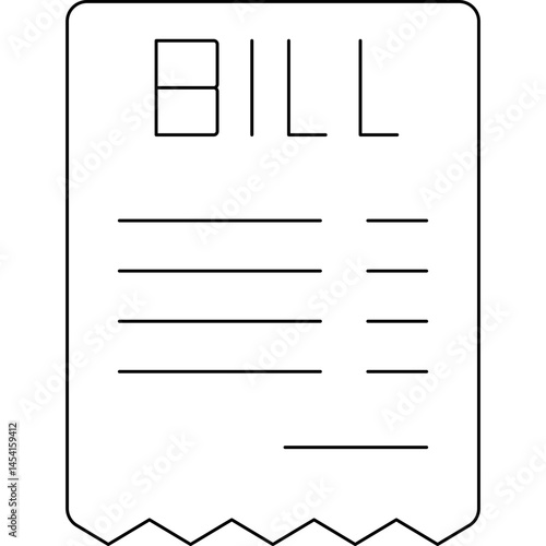 Bill icon single vector illustration