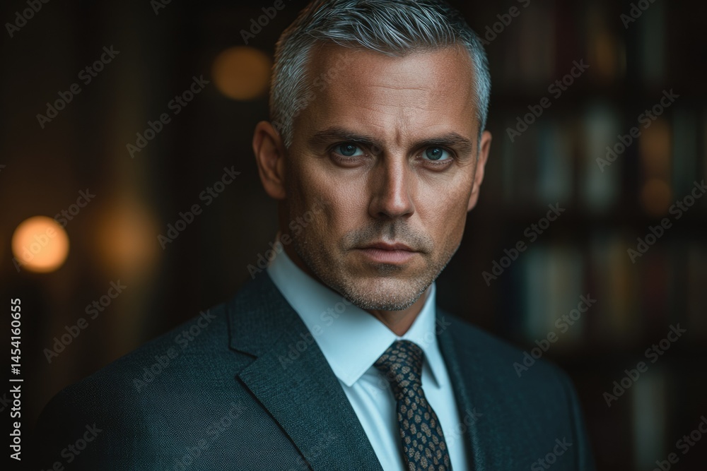 A serious, middle-aged man in a dark suit and patterned tie, looking directly at the camera. A serious, middle-aged man in a dark suit and patterned tie, looking directly at the camera.