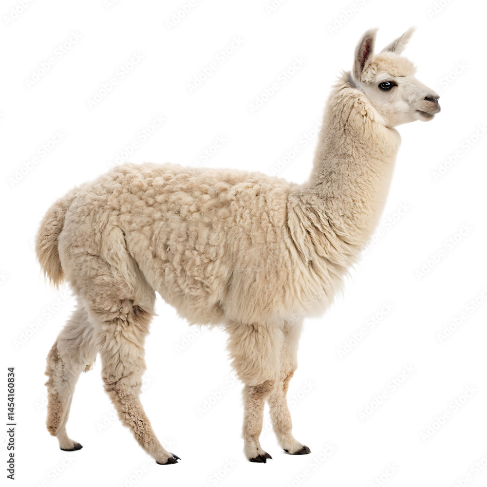Fototapeta premium Alpaca isolated on a transparent background