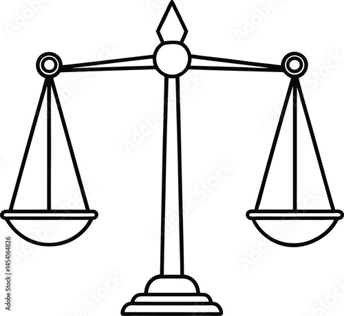 Scales of justice, a symbol of legal balance and equality, represent the weight of law in court