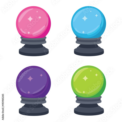 Magician, fortune teller, clairvoyant crystal ball collection for fortune telling