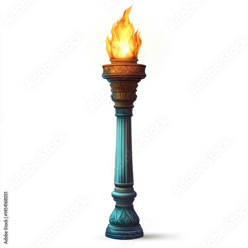 Ancient torch pillar, tall and ornate
