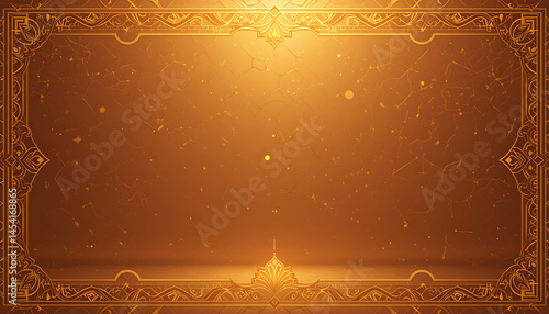Elegant Gold Frame Background with Ornate Design Perfect for Luxury Branding and Festive Designs