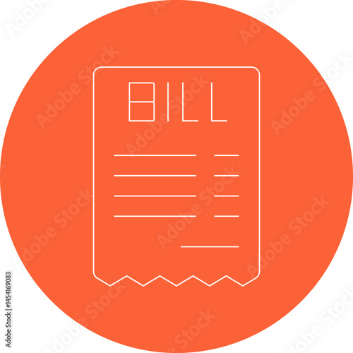 Bill single icon vector illustration