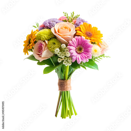 a simple mini bouquet isolated on white background